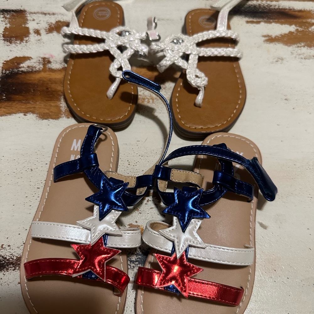 Mix No. 6 Kids Star Sandals - Red, Blue, and White